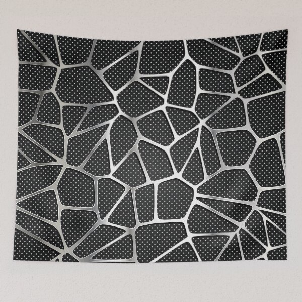 Item preview, pattern of Dark background with light dots and shiny metallic abstract network  designed and sold by mashmosh.