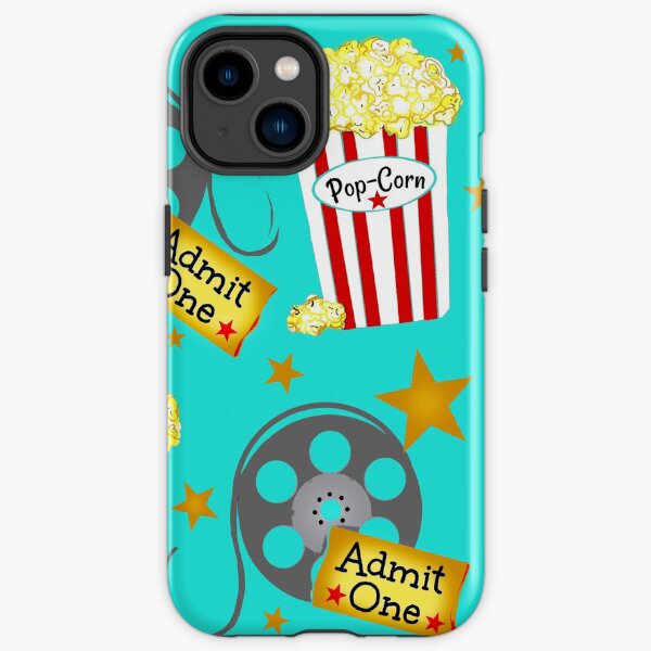 Vip Movie Night on Retro Aqua Background / Popcorn iPhone Tough Case