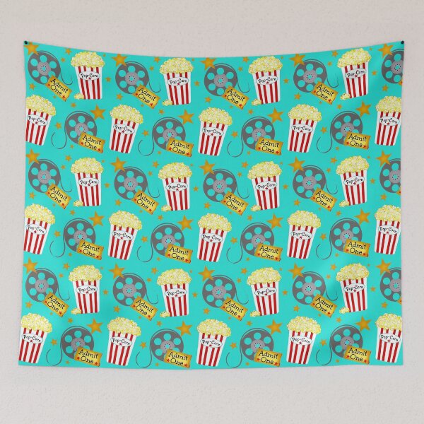 Item preview, Vip Movie Night on Retro Aqua Background / Popcorn  designed and sold by FranBail.