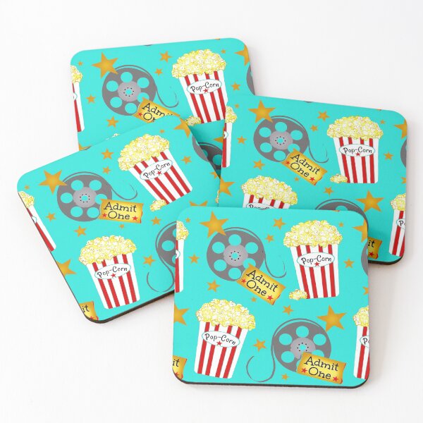 Item preview, Vip Movie Night on Retro Aqua Background / Popcorn  designed and sold by FranBail.