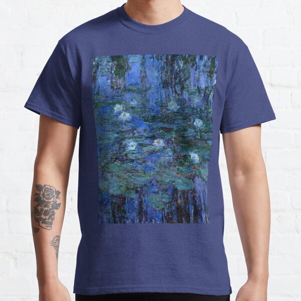 Water Lilies Monet vibrant blue Classic T-Shirt