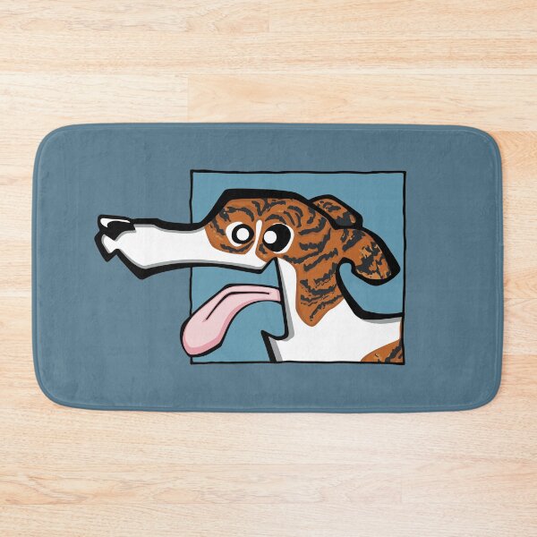 Item preview, Greyhound - Dark Brindle and White (Face) BLUE BG designed and sold by TheChicken.