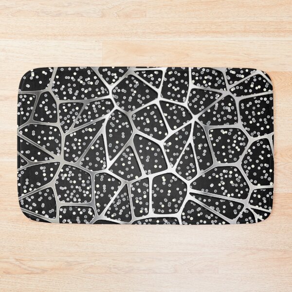 Item preview, pattern of Dark background with random light dots and shiny metallic abstract network  designed and sold by mashmosh.