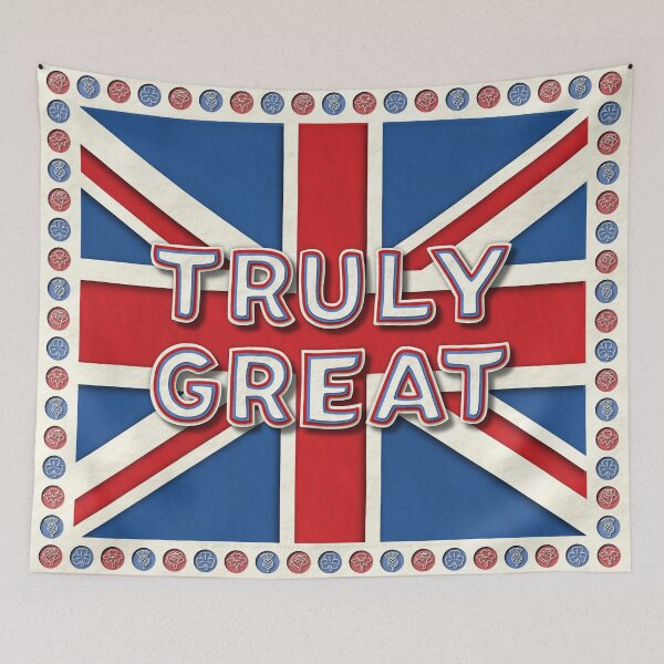 Item preview, Truly Great - 3D Paper Cutout Effect UK Flag Poster designed and sold by Wizzles Emporium.
