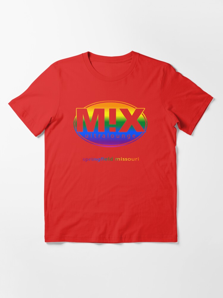 Alternate view of Mix Ultralounge Rainbow Logo on Red Essential T-Shirt