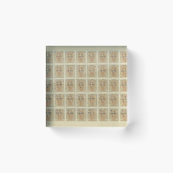 Item preview, Vintage Greek Stamps Artwork - Dusty Cornflower designed and sold by FuzzyHoney.