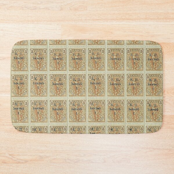 Item preview, Vintage Greek Stamps Artwork - Dusty Cornflower designed and sold by FuzzyHoney.