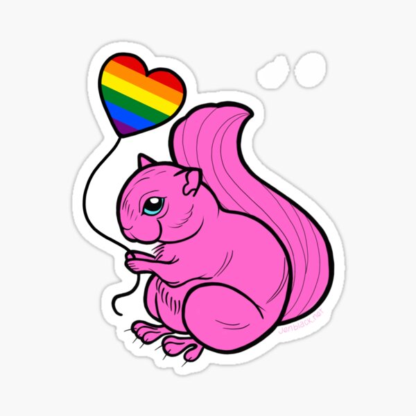 Pink Pride Squirrel Sticker