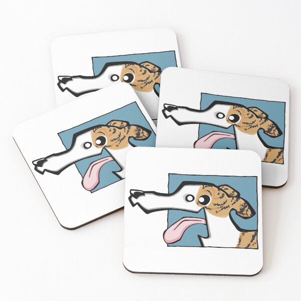 Item preview, Greyhound - Light Brindle and White (Face) WHITE BG designed and sold by TheChicken.