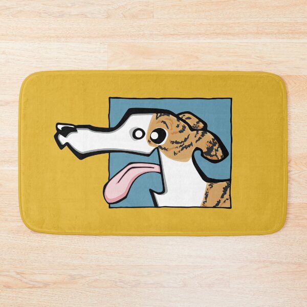 Item preview, Greyhound - Light Brindle and White (Face) YELLOW BG designed and sold by TheChicken.