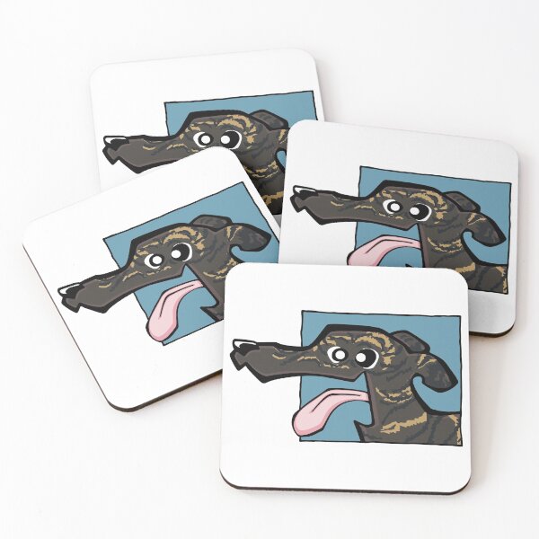 Item preview, Greyhound - Dark Brindle (Face) WHITE BG designed and sold by TheChicken.