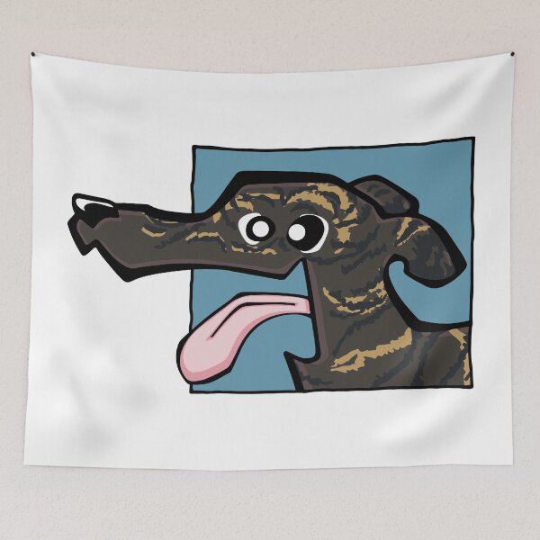 Item preview, Greyhound - Dark Brindle (Face) WHITE BG designed and sold by TheChicken.