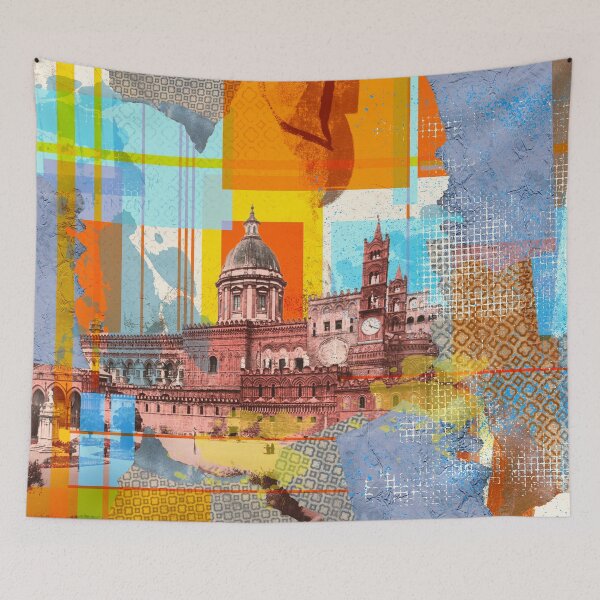 Item preview, Frederick II and Queen Constance of Sicily.
The design by Mallybeau Mauswohn shows an aesthetic collage with the cathedral of Palermo in a warm color scheme. A wonderful sight for Italy lovers and architecture fans. Bella Italia!
I look forward to your designed and sold by Mauswohn.