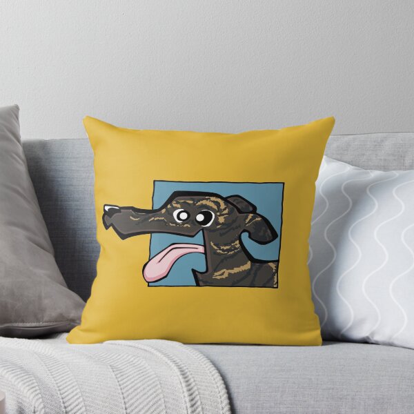 Item preview, Greyhound - Dark Brindle (Face) YELLOW BG designed and sold by TheChicken.