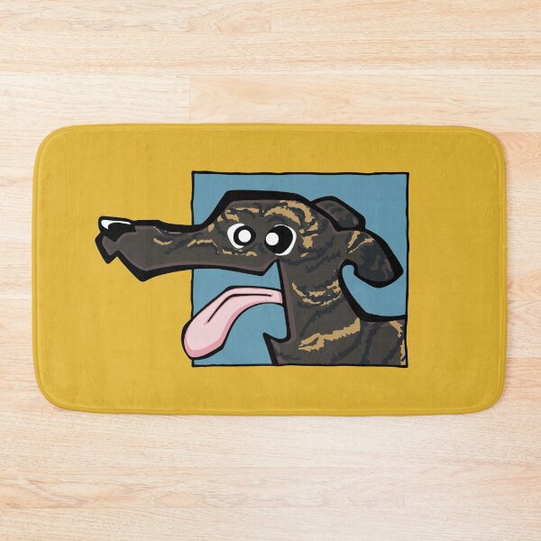 Item preview, Greyhound - Dark Brindle (Face) YELLOW BG designed and sold by TheChicken.