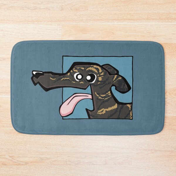 Item preview, Greyhound - Dark Brindle (Face) BLUE BG designed and sold by TheChicken.