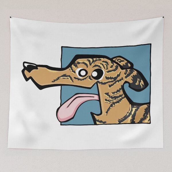 Item preview, Greyhound - Light Brindle (Face) WHITE BG designed and sold by TheChicken.