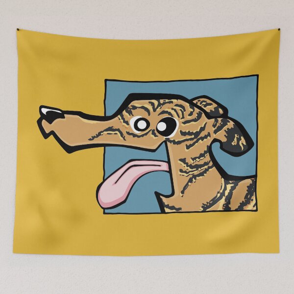 Item preview, Greyhound - Light Brindle (Face) YELLOW BG designed and sold by TheChicken.