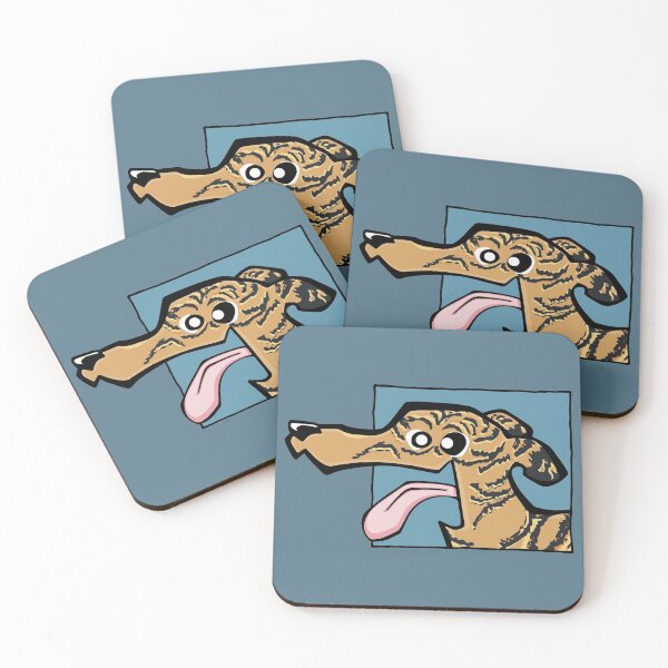 Item preview, Greyhound - Light Brindle (Face) BLUE BG designed and sold by TheChicken.