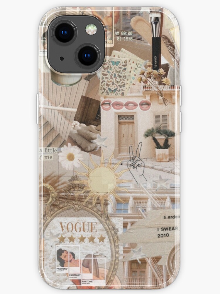 Beige Aesthetic Iphone Case By Mekmonty Redbubble