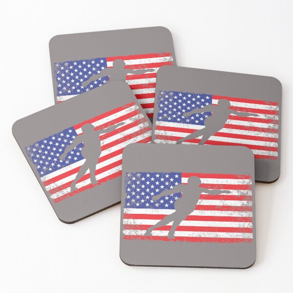 Item preview, Roller Derby Skater in front of the flag of the USA designed and sold by HappySchnapper.