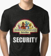 Five Nights at Freddy's - FNAF 2 - Freddy Fazbear's Security Logo Tri-blend T-Shirt