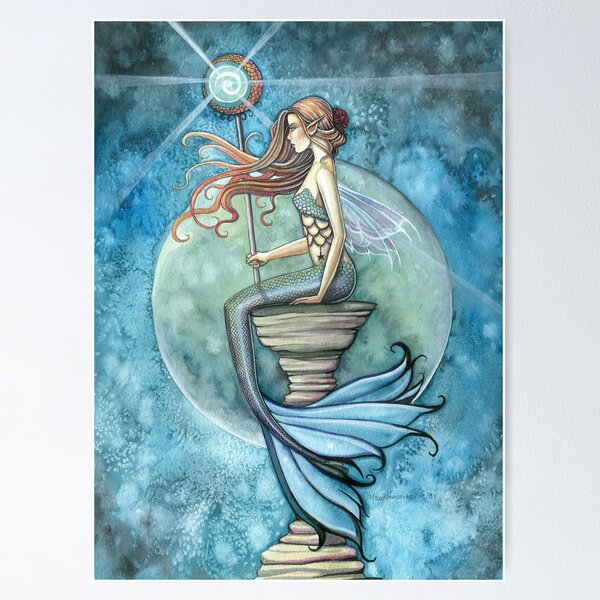 Item preview, "Jade Moon" Mermaid Art by Molly Harrison designed and sold by Molly  Harrison.