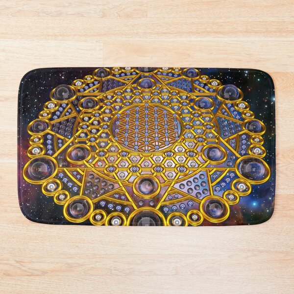 Flower of life Grid Healing Code Bath Mat