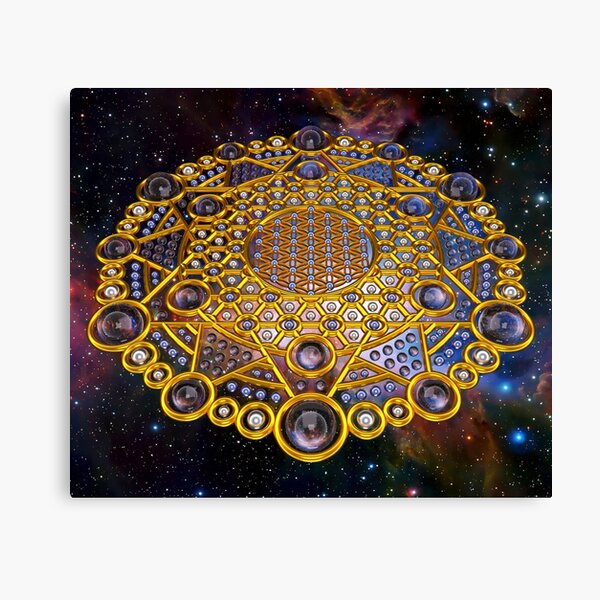 Flower of life Grid Healing Code Canvas Print