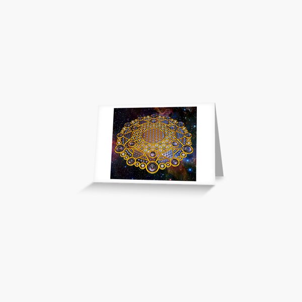 Flower of life Grid Healing Code Greeting Card