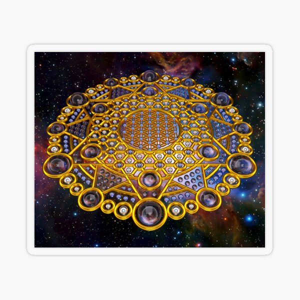 Flower of life Grid Healing Code Transparent Sticker