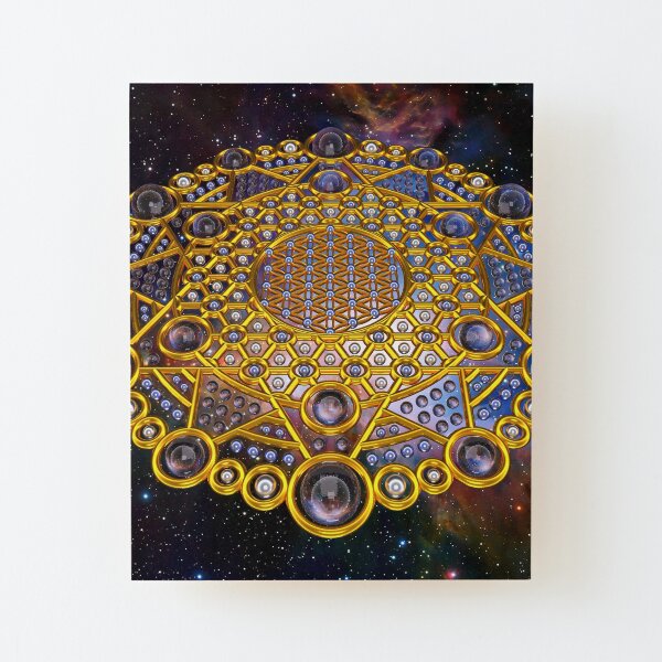 Flower of life Grid Healing Code Wood Mounted Print