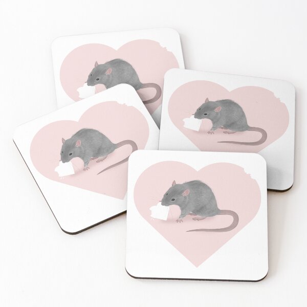 Item preview, Gray rat with pink heart designed and sold by Trin4ever.