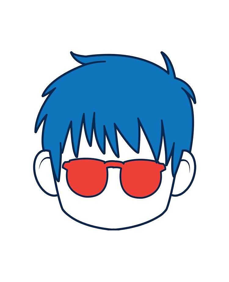 Awesome Anime Boy With Blue Hair And Glasses Cartoon Ipad Case Skin By Elbakr Redbubble