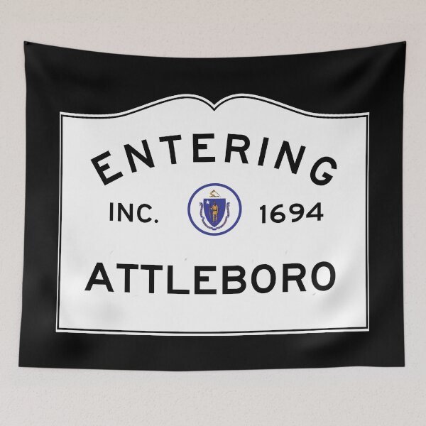 Item preview, Entering Attleboro Massachusetts - Commonwealth of Massachusetts Road Sign designed and sold by NewNomads.