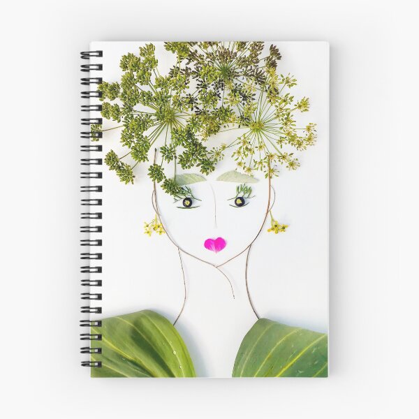 Item preview, Botanical portrait, made out of flowers,  floral portrait of a powerful woman designed and sold by Sonja Prosen.
