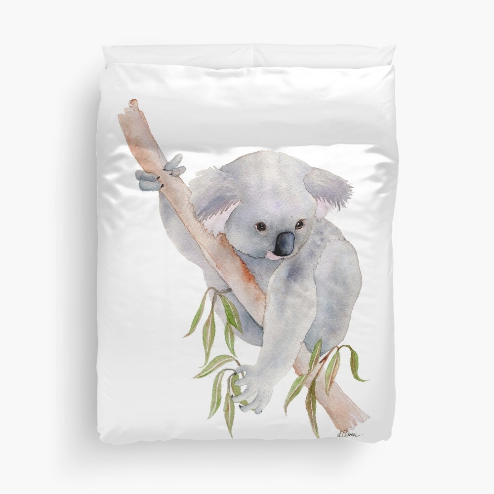 adorable neon koala bear art print | Sticker