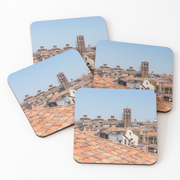 Item preview, Classic Venetian - Terracotta Rooftops with San Salvador Church and the Three Distinctive Cupola Lanterns designed and sold by Georgia Mizuleva.