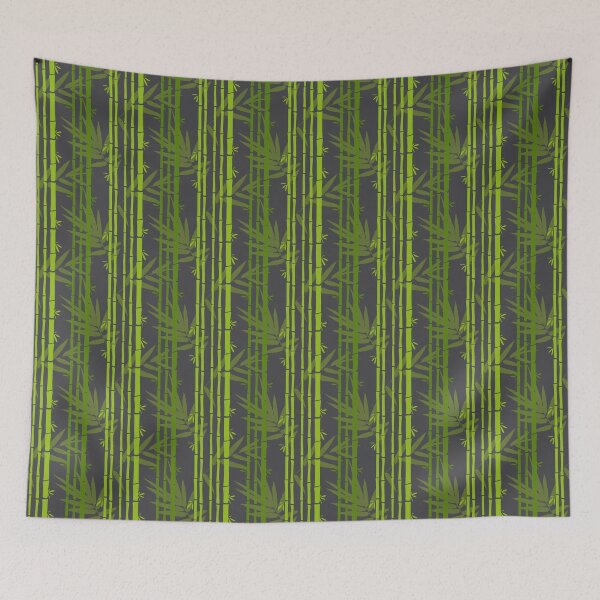 Item preview, Lime Green Bamboo and Leaves Pattern on Grey designed and sold by HotHibiscus.