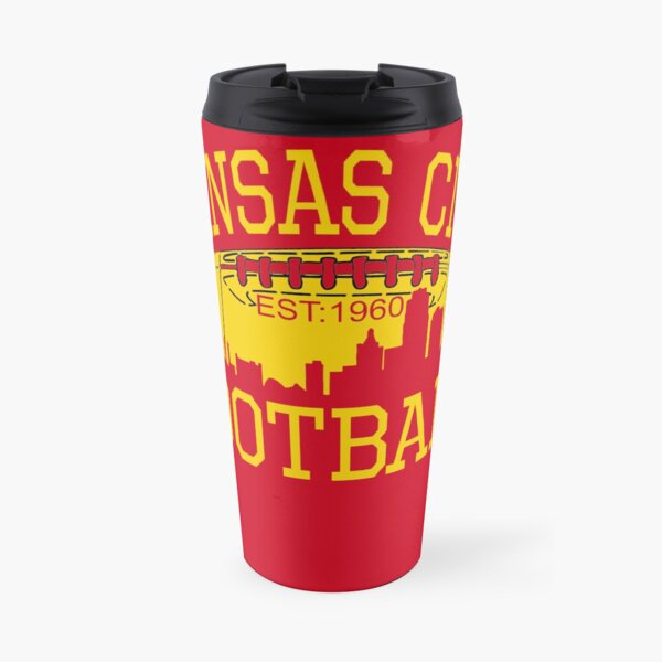 Kansas City Football KC Fan Red & Yellow Kc Football Kingdom Travel Mug