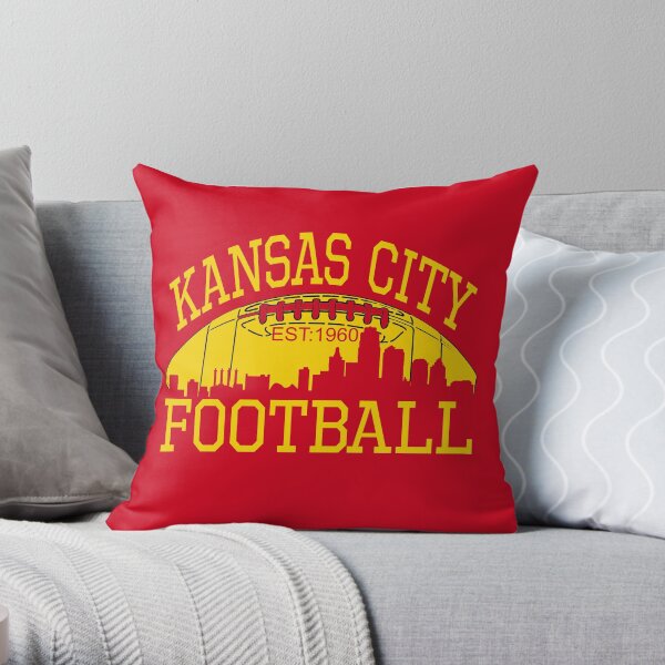 Kansas City Football KC Fan Red & Yellow Kc Football Kingdom Throw Pillow