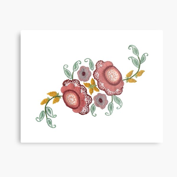 'Irish Rose' embroidery Metal Print