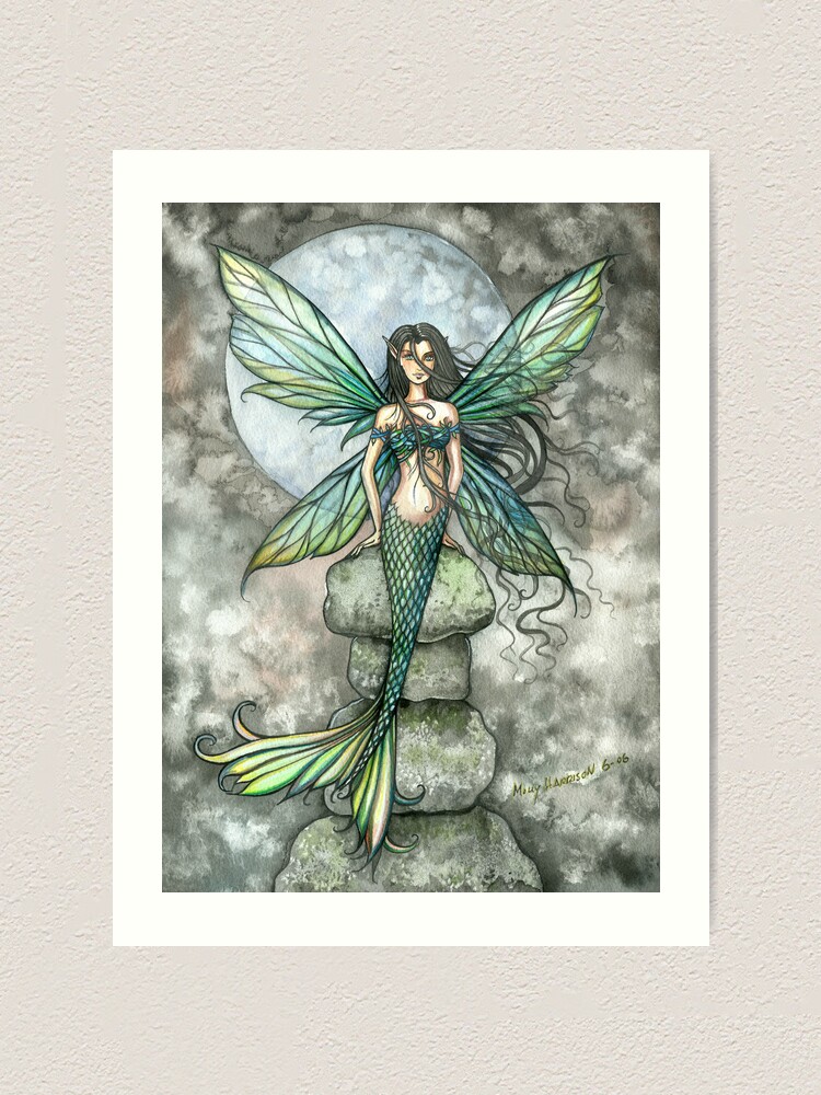 From Sea to Sky Mermaid Fairy Art by Molly Harrison Art Print for Sale by Molly  Harrison