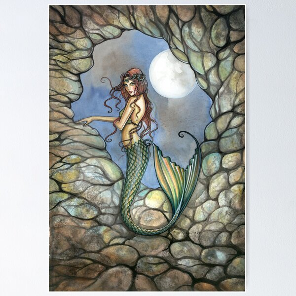 Item preview, "Hidden Cavern" Mermaid Art by Molly Harrison designed and sold by Molly  Harrison.