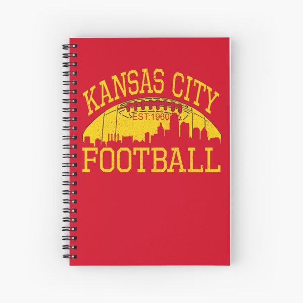 Vintage Classic Kansas City Football KC Fan Red & Yellow Kc Football Kingdom Spiral Notebook