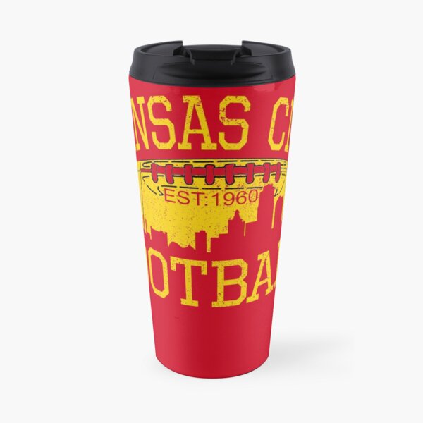 Vintage Classic Kansas City Football KC Fan Red & Yellow Kc Football Kingdom Travel Mug