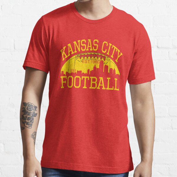 Vintage Classic Kansas City Football KC Fan Red & Yellow Kc Football Kingdom Essential T-Shirt