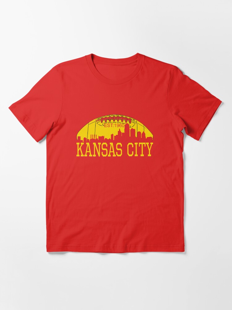 Alternate view of Red & Yellow KC Kansas City Football Essential T-Shirt