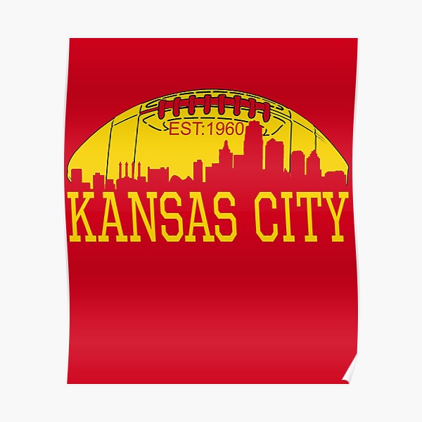 Red & Yellow KC Kansas City Football Poster