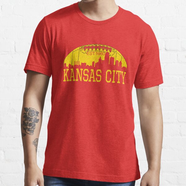 Classic Vintage Red & Yellow KC Kansas City Football Essential T-Shirt
